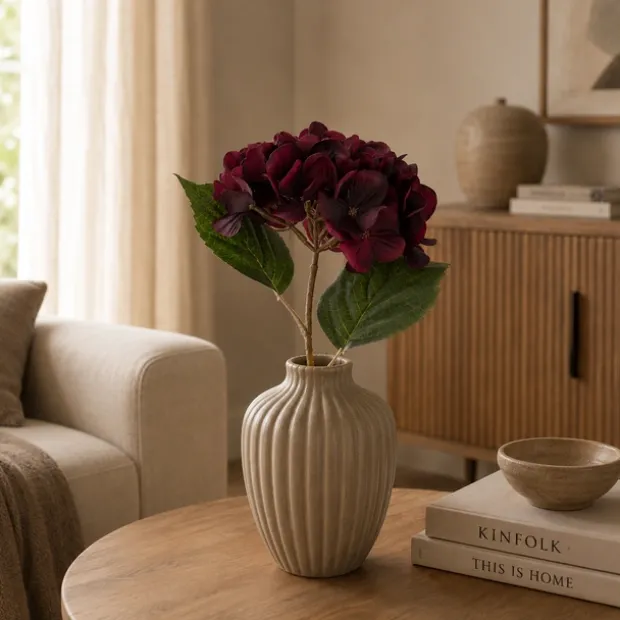 Hortensia dyp rød 43cm
