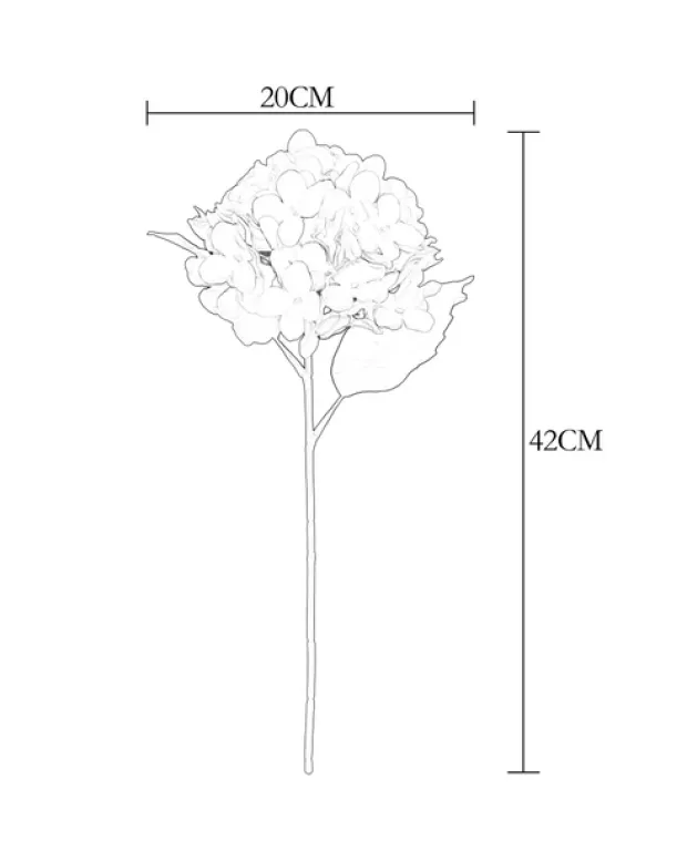 Hortensia grønn/brun 43cm