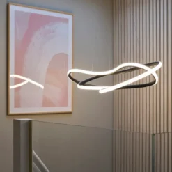 Infinity LED taklampe 112cm sort