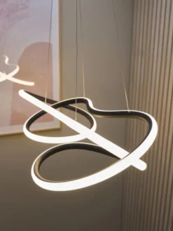 Infinity LED taklampe 112cm sort