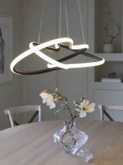 Infinity LED taklampe 112cm sort