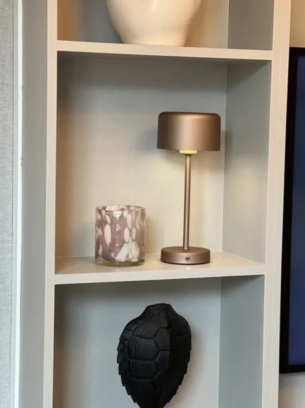 Jeff LED oppladbar bordlampe 30cm brun