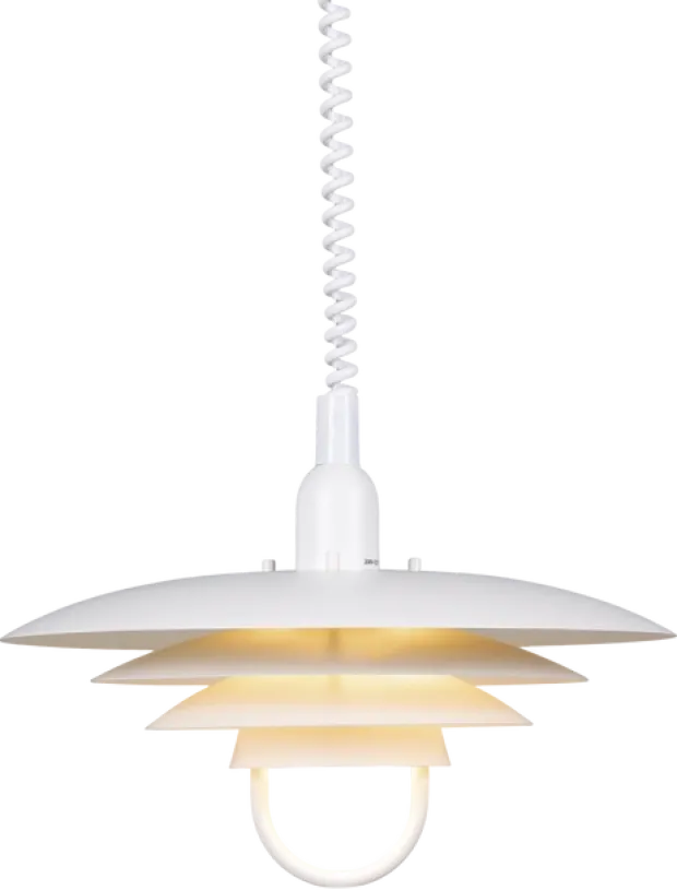 Joakim II taklampe med heis 40cm hvit