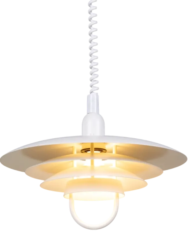 Joakim II taklampe med heis 40cm hvit
