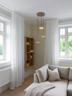 Joakim taklampe rondell 3lys 44cm beige