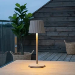 Juli LED oppladbar utelampe bord IP65 29cm beige