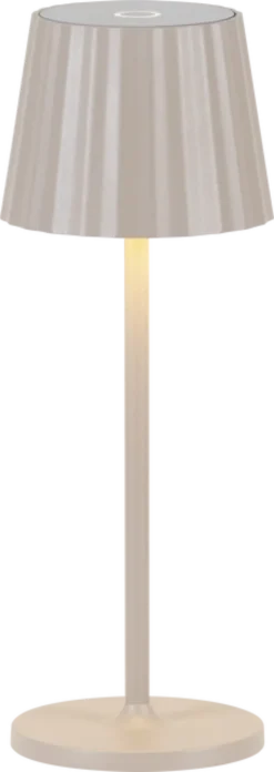 Juli LED oppladbar utelampe bord IP65 29cm beige