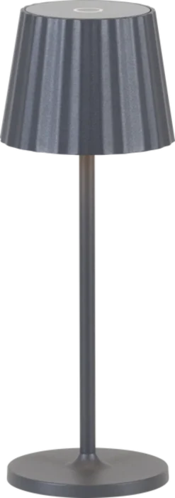 Juli LED oppladbar utelampe bord IP65 29cm grå