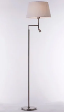 Kasper gulvlampe m/lesearm 156cm stål