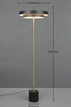 Keaton LED gulvlampe 140cm sort