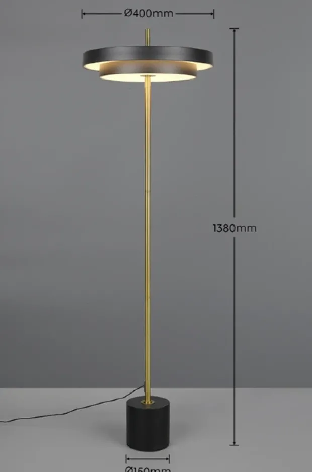 Keaton LED gulvlampe 140cm sort