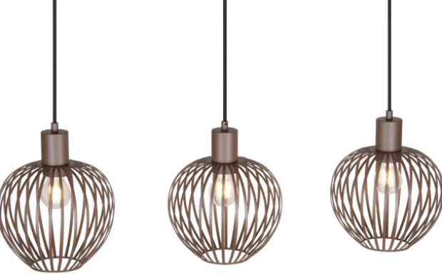 Keliz taklampe rekke 3lys 80cm coffee