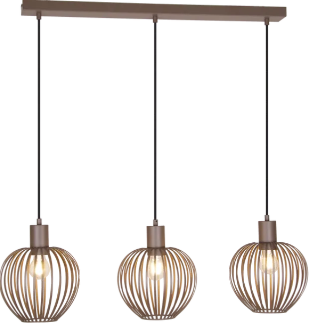Keliz taklampe rekke 3lys 80cm coffee