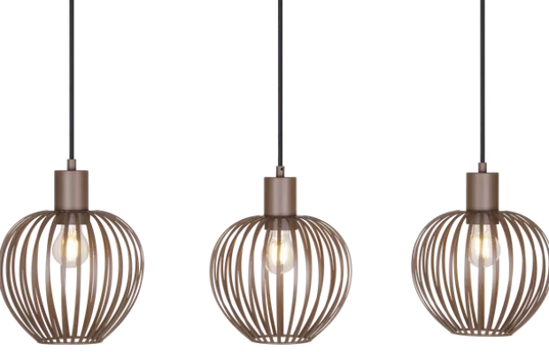 Keliz taklampe rekke 3lys 80cm coffee