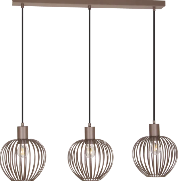 Keliz taklampe rekke 3lys 80cm coffee