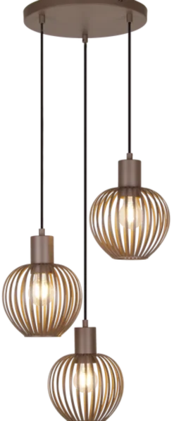 Keliz taklampe rondell 3lys 30cm coffee