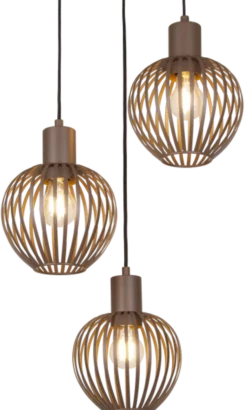 Keliz taklampe rondell 3lys 30cm coffee