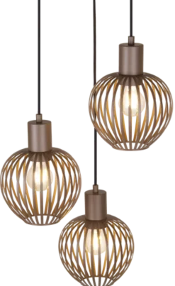 Keliz taklampe rondell 3lys 30cm coffee