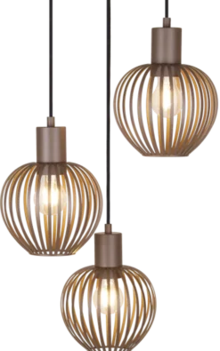 Keliz taklampe rondell 3lys 30cm coffee