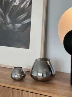 Kelly lykt/vase 10cm smoke