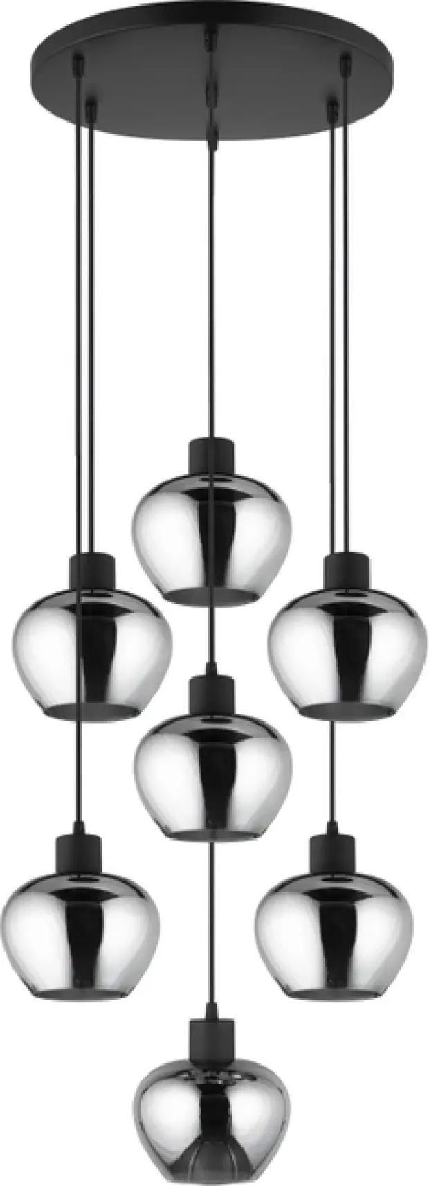 Kelly taklampe rondell 7lys 59cm smoke