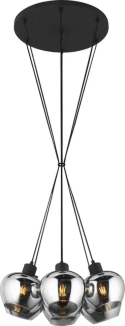 Kelly taklampe rondell 7lys 59cm smoke