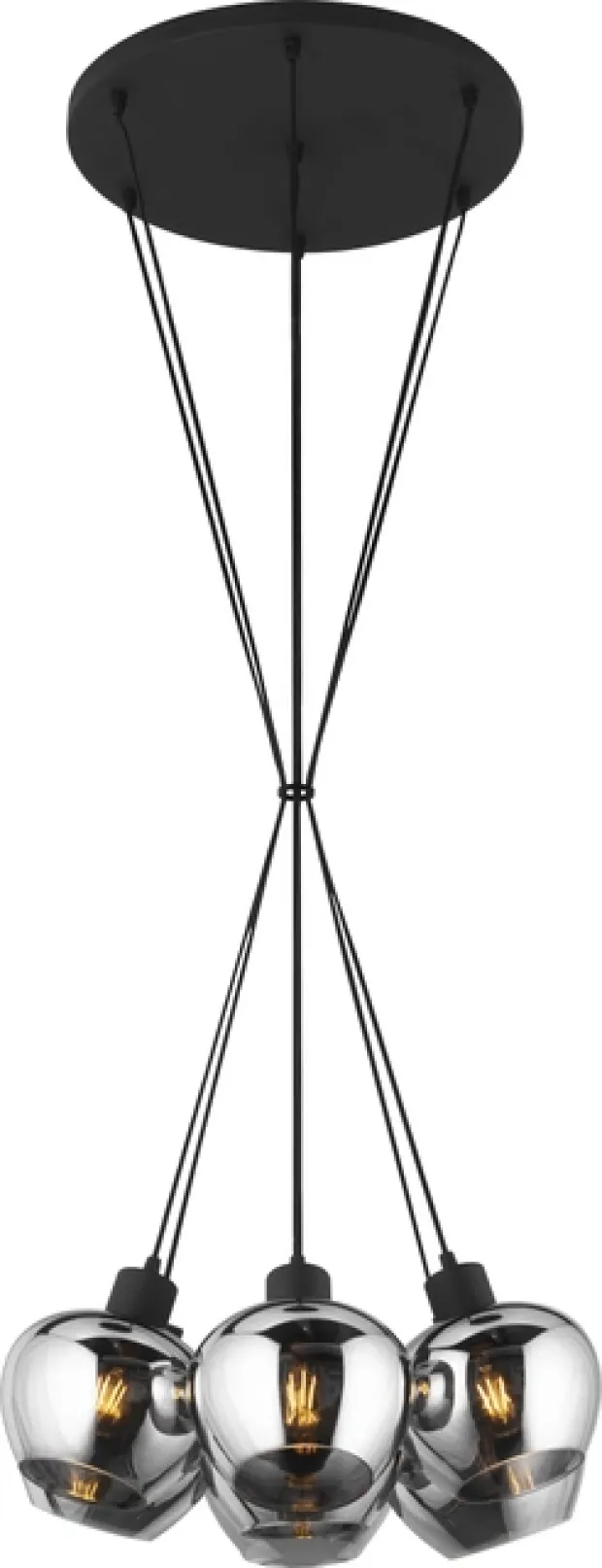 Kelly taklampe rondell 7lys 59cm smoke