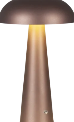 Laccaria LED oppladbar bordlampe 30cm brun