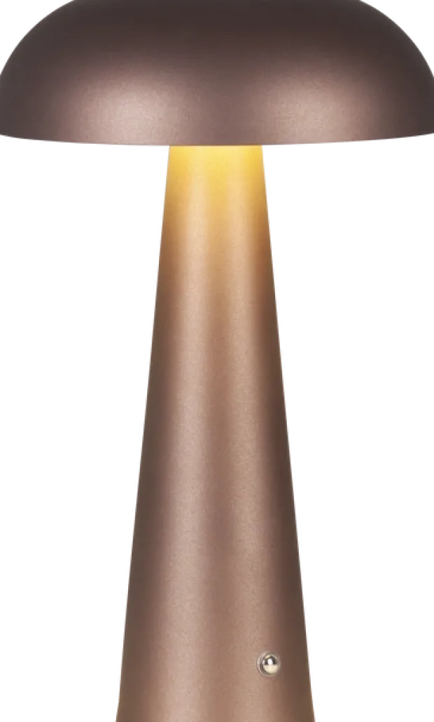 Laccaria LED oppladbar bordlampe 30cm brun