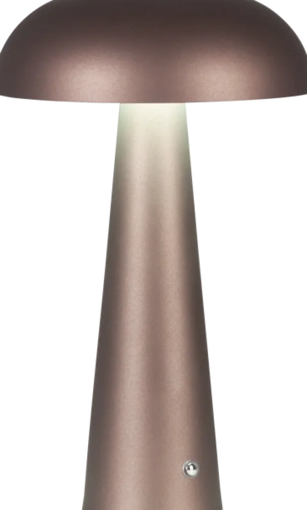 Laccaria LED oppladbar bordlampe 30cm brun