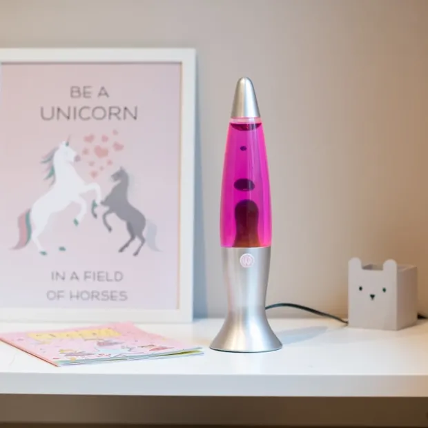 Lavalampe bordlampe rosa
