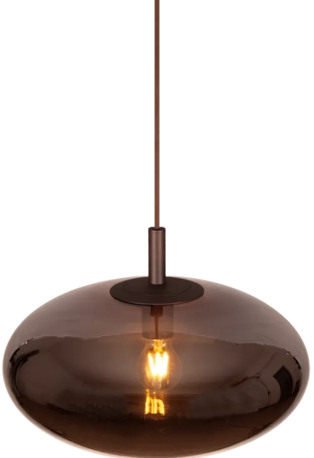 Leana oval taklampe 39cm brun