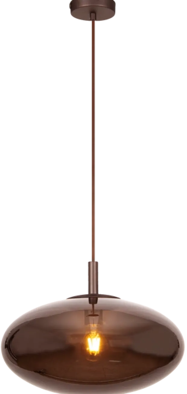 Leana oval taklampe 39cm brun