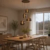 Leana taklampe rondell 4lys 60cm brun