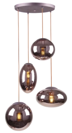 Leana taklampe rondell 4lys 60cm brun