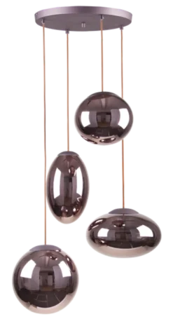 Leana taklampe rondell 4lys 60cm brun