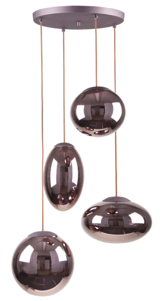 Leana taklampe rondell 4lys 60cm brun