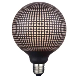 LED E27 globe 12,5cm 3-step dimbar 6W sort