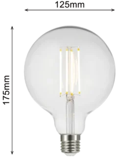 LED E27 globe 12,5cm 4W 400lm dimbar klar