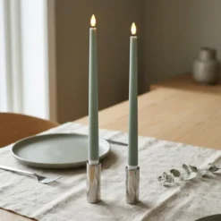LED Kronelys Long 2pk. grønn