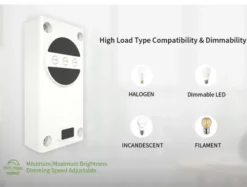 Ledningsdimmer 80W hvit