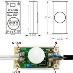 Ledningsdimmer 80W hvit