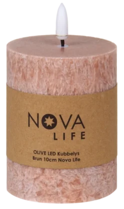 LED Olive kubbelys 10cm brun