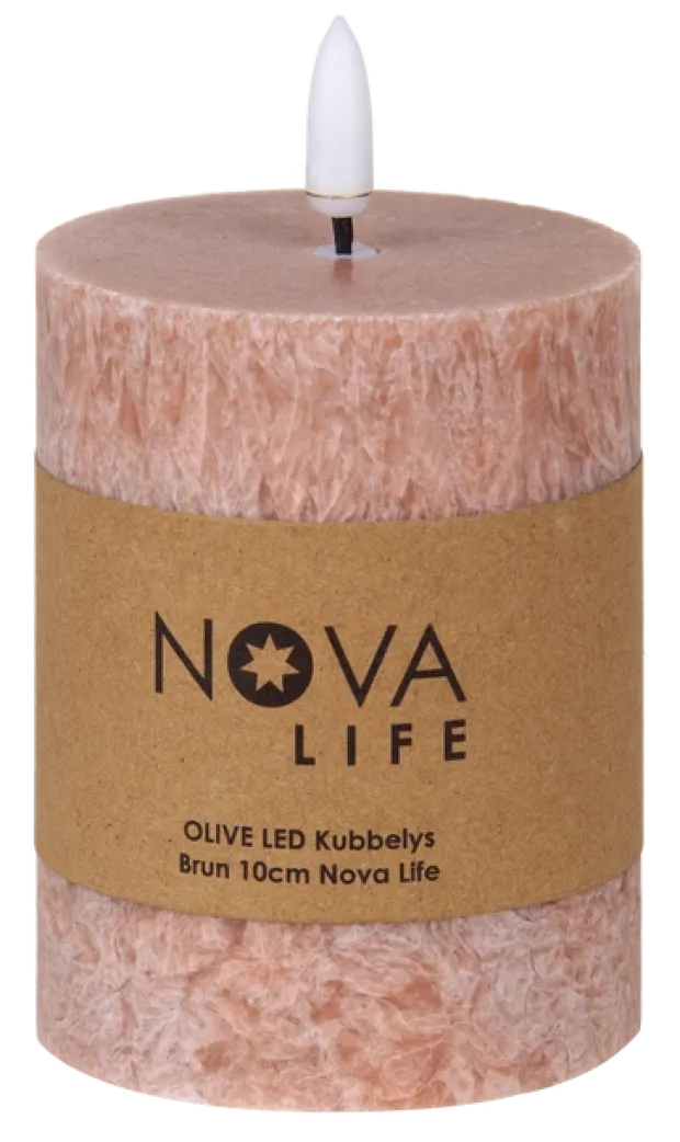 LED Olive kubbelys 10cm brun