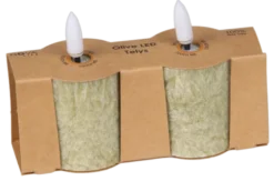 LED Olive telys 2pk. grønn