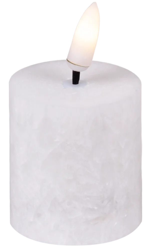 LED Olive telys 2pk. hvit