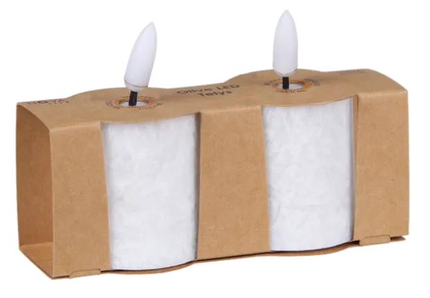 LED Olive telys 2pk. hvit