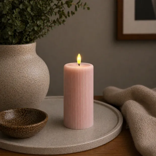 LED Soy kubbelys 15cm rosa