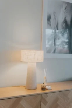 Leeroy bordlampe 30cm beige