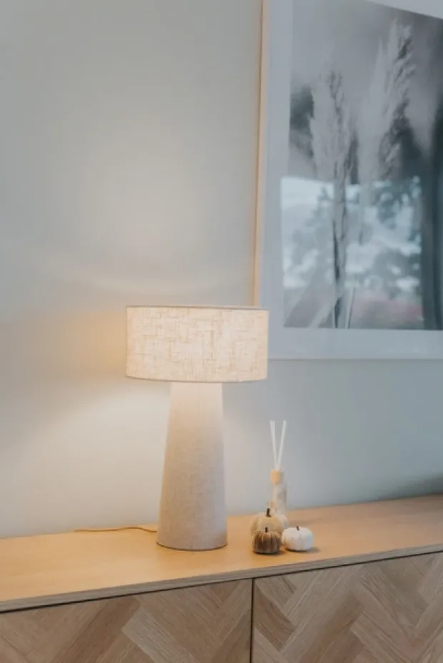 Leeroy bordlampe 30cm beige